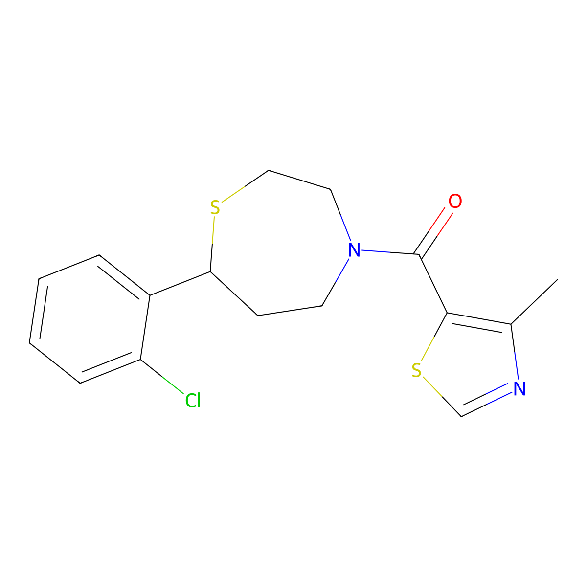 (7-(2-Chlorophenyl)-1,4-thiazepan-4-yl)(4-methylthiazol-5-yl)methanone molecular structure, CAS 1798515-60-2