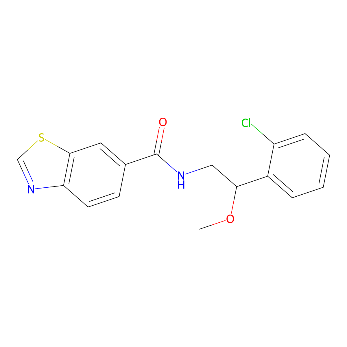 N-(2-(2-chlorophenyl)-2-methoxyethyl)benzo[d]thiazole-6-carboxamide molecular structure, CAS 1798515-73-7
