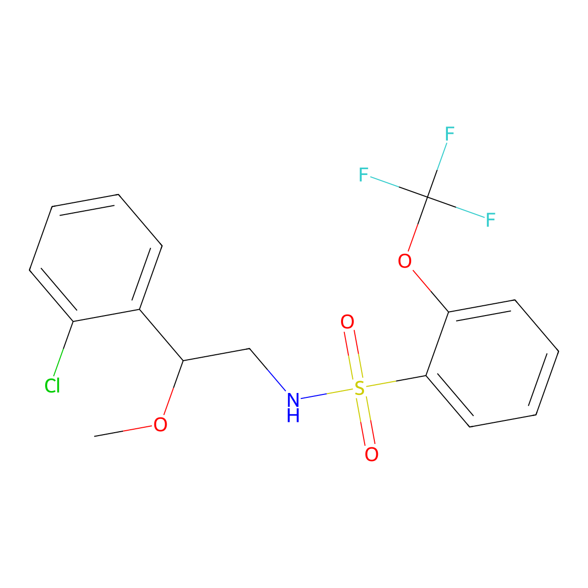 N-(2-(2-chlorophenyl)-2-methoxyethyl)-2-(trifluoromethoxy)benzenesulfonamide molecular structure, CAS 1798515-95-3