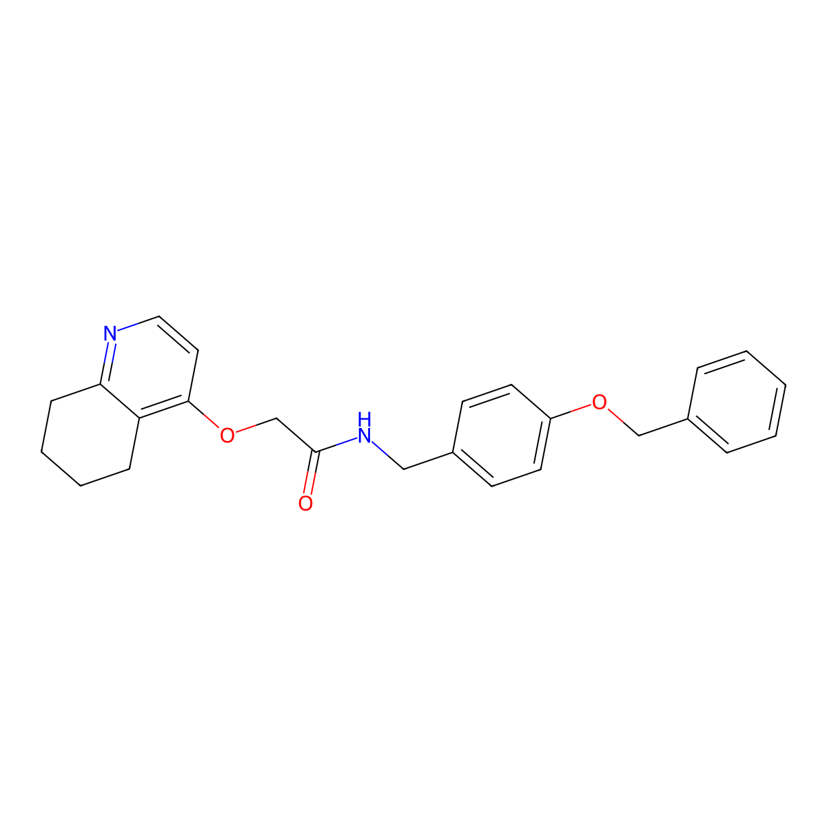 N-(4-(benzyloxy)benzyl)-2-((5,6,7,8-tetrahydroquinolin-4-yl)oxy)acetamide molecular structure, CAS 1798516-17-2