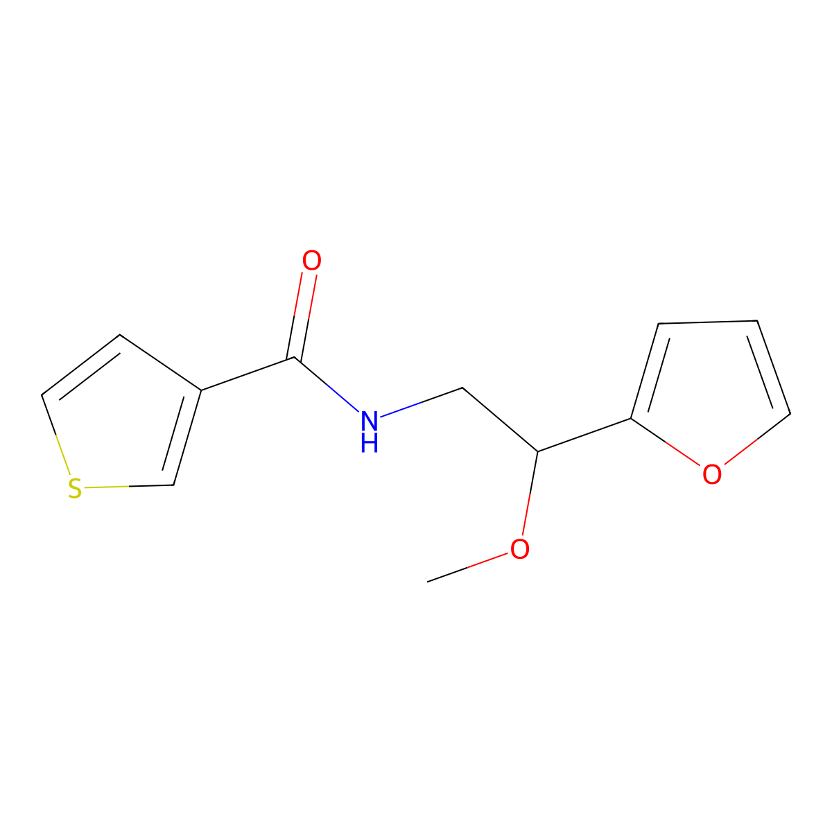 N-[2-(furan-2-yl)-2-methoxyethyl]thiophene-3-carboxamide molecular structure, CAS 1798516-24-1