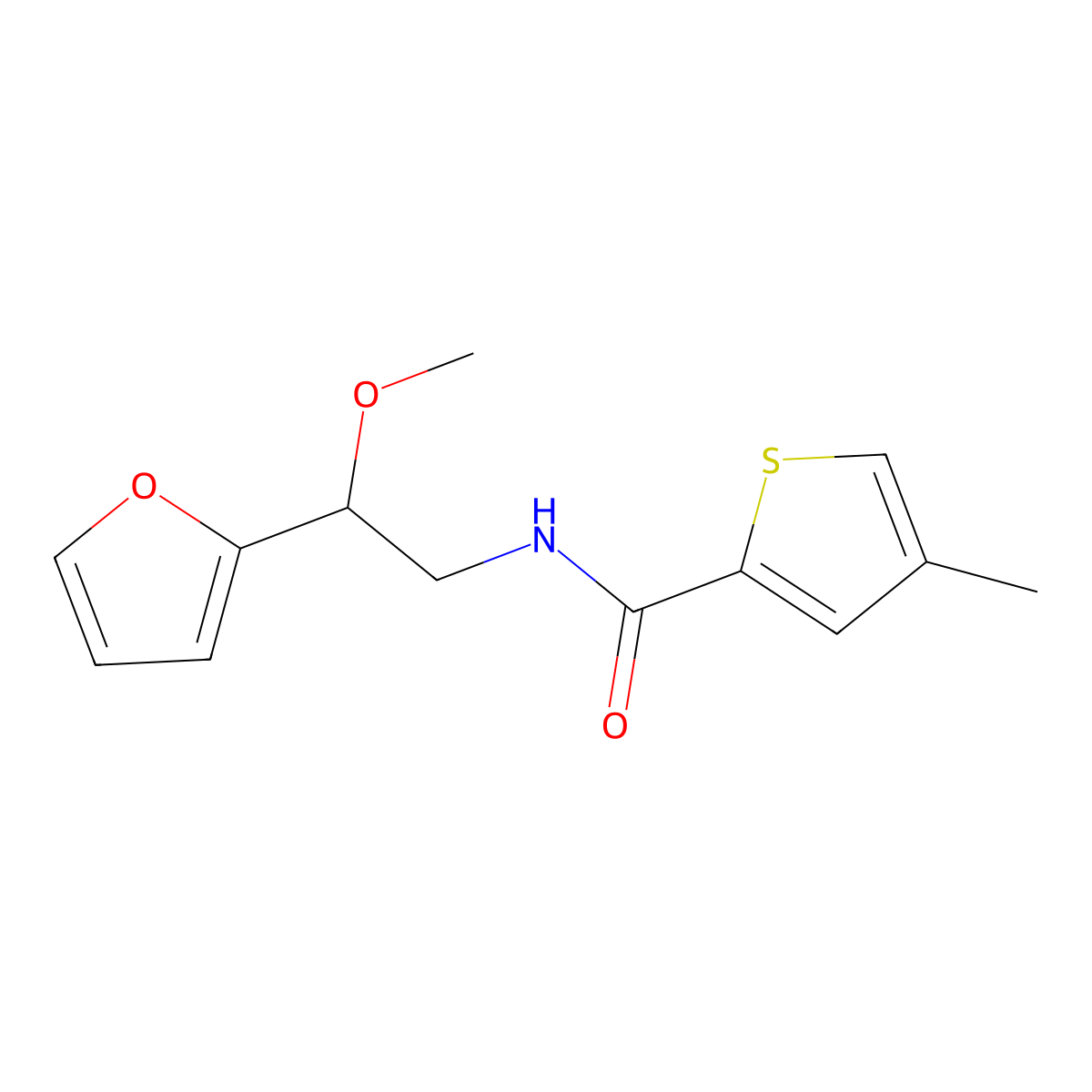 N-[2-(furan-2-yl)-2-methoxyethyl]-4-methylthiophene-2-carboxamide molecular structure, CAS 1798516-34-3
