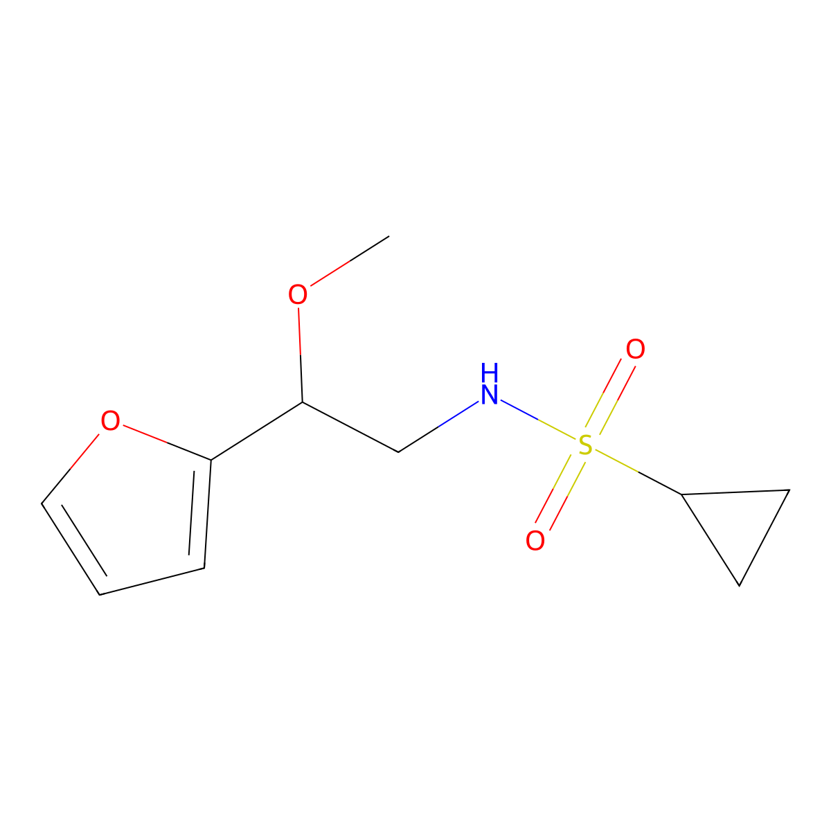 N-[2-(furan-2-yl)-2-methoxyethyl]cyclopropanesulfonamide molecular structure, CAS 1798516-48-9