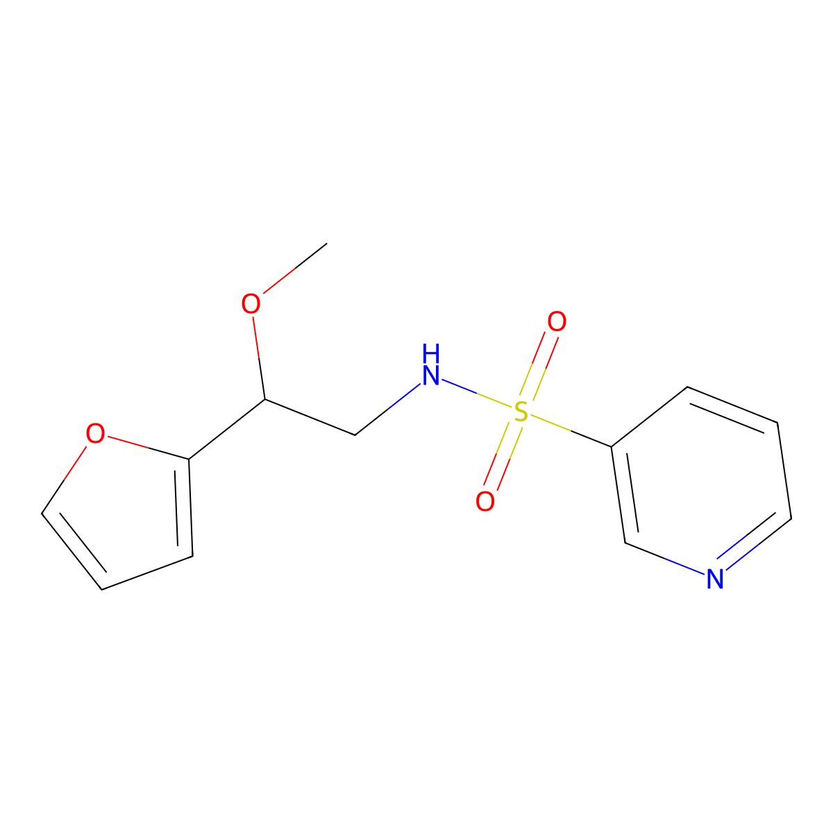 N-[2-(furan-2-yl)-2-methoxyethyl]pyridine-3-sulfonamide molecular structure, CAS 1798516-53-6