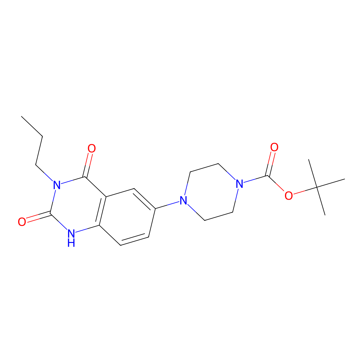 Tert-butyl 4-(2,4-dioxo-3-propyl-1,2,3,4-tetrahydroquinazolin-6-yl)piperazine-1-carboxylate molecular structure, CAS 1798518-94-1