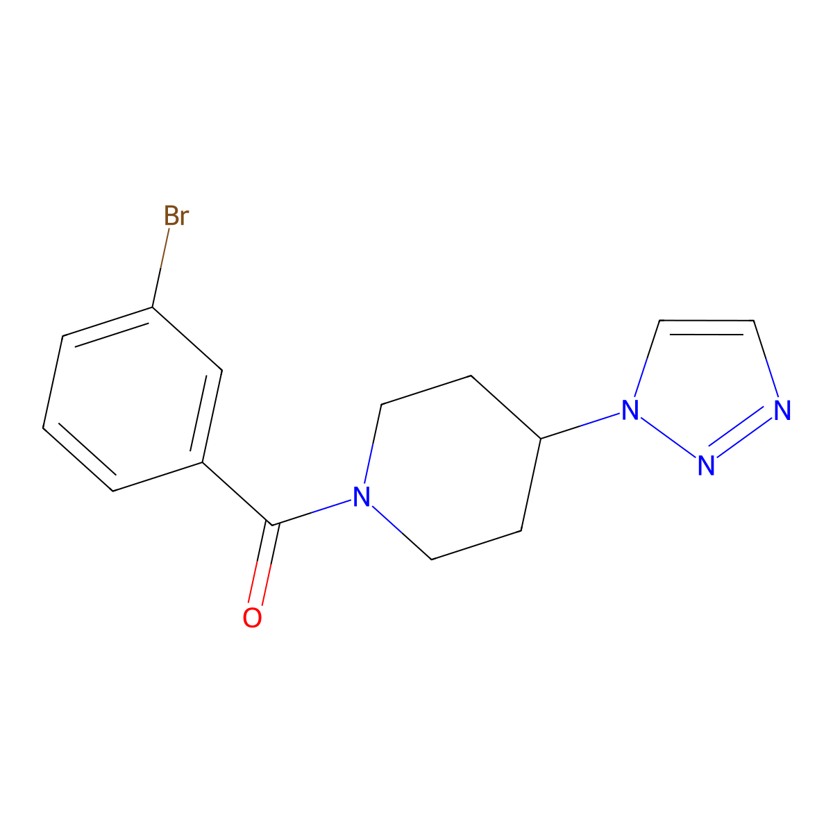 1-(3-bromobenzoyl)-4-(1H-1,2,3-triazol-1-yl)piperidine molecular structure, CAS 1798519-55-7