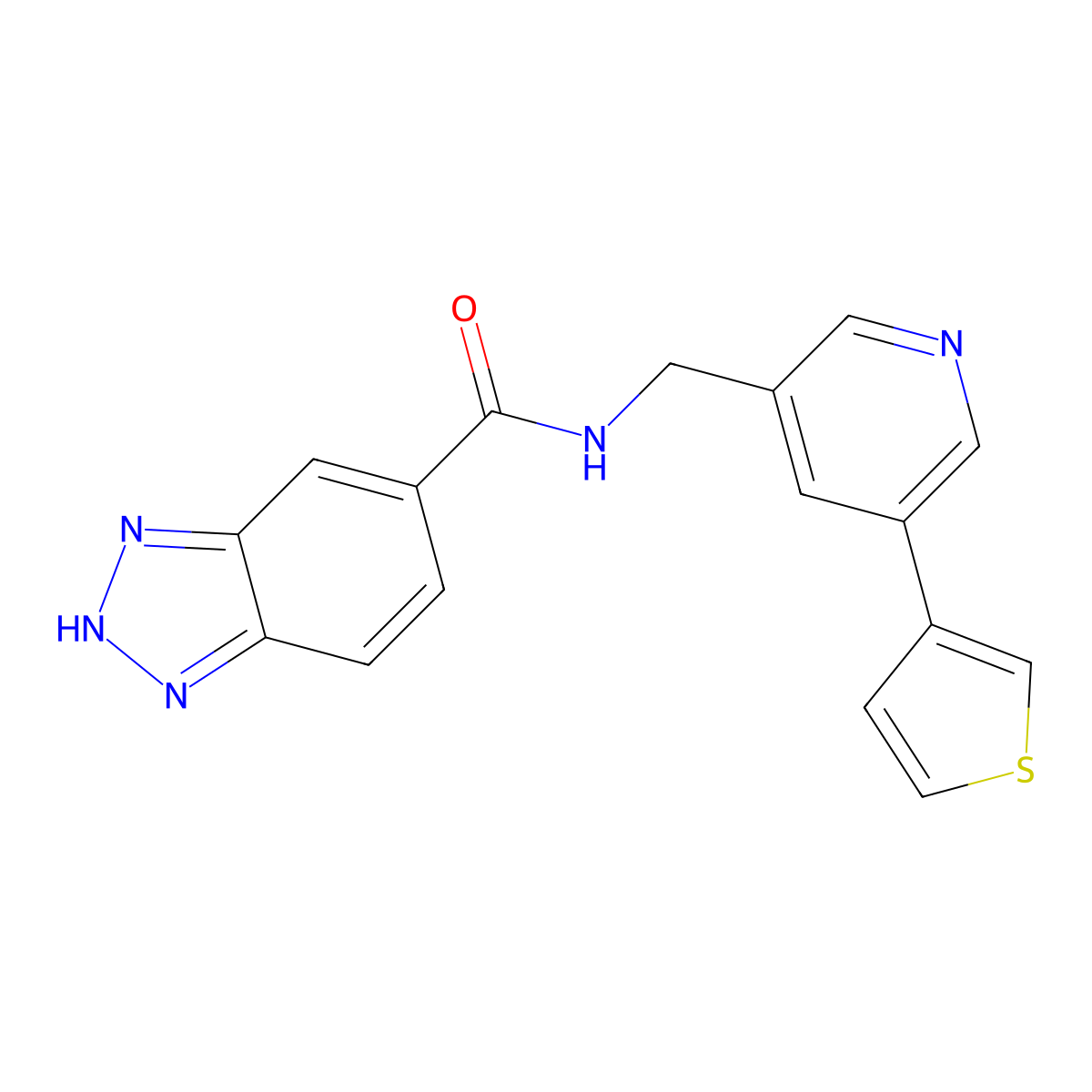 N-((5-(thiophen-3-yl)pyridin-3-yl)methyl)-1H-benzo[d][1,2,3]triazole-5-carboxamide molecular structure, CAS 1798520-85-0