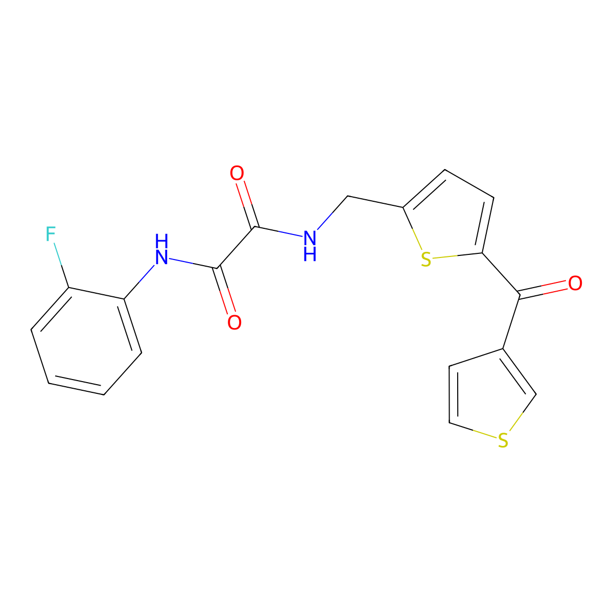 N1-(2-fluorophenyl)-N2-((5-(thiophene-3-carbonyl)thiophen-2-yl)methyl)oxalamide molecular structure, CAS 1798522-34-5