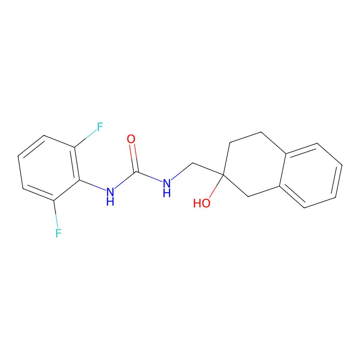 1-(2,6-Difluorophenyl)-3-[(2-hydroxy-1,2,3,4-tetrahydronaphthalen-2-yl)methyl]urea molecular structure, CAS 1798522-39-0
