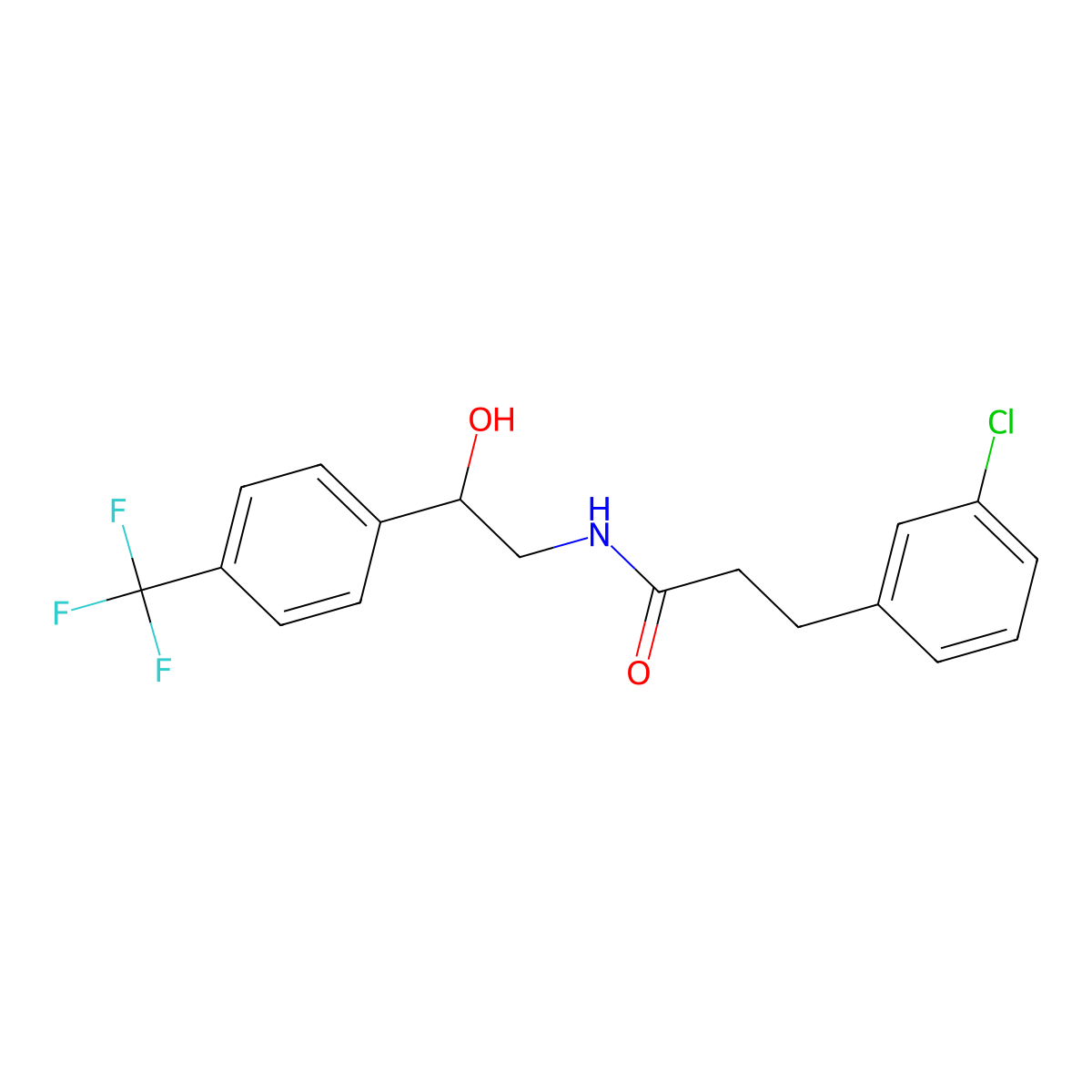 3-(3-chlorophenyl)-N-{2-hydroxy-2-[4-(trifluoromethyl)phenyl]ethyl}propanamide molecular structure, CAS 1798523-25-7