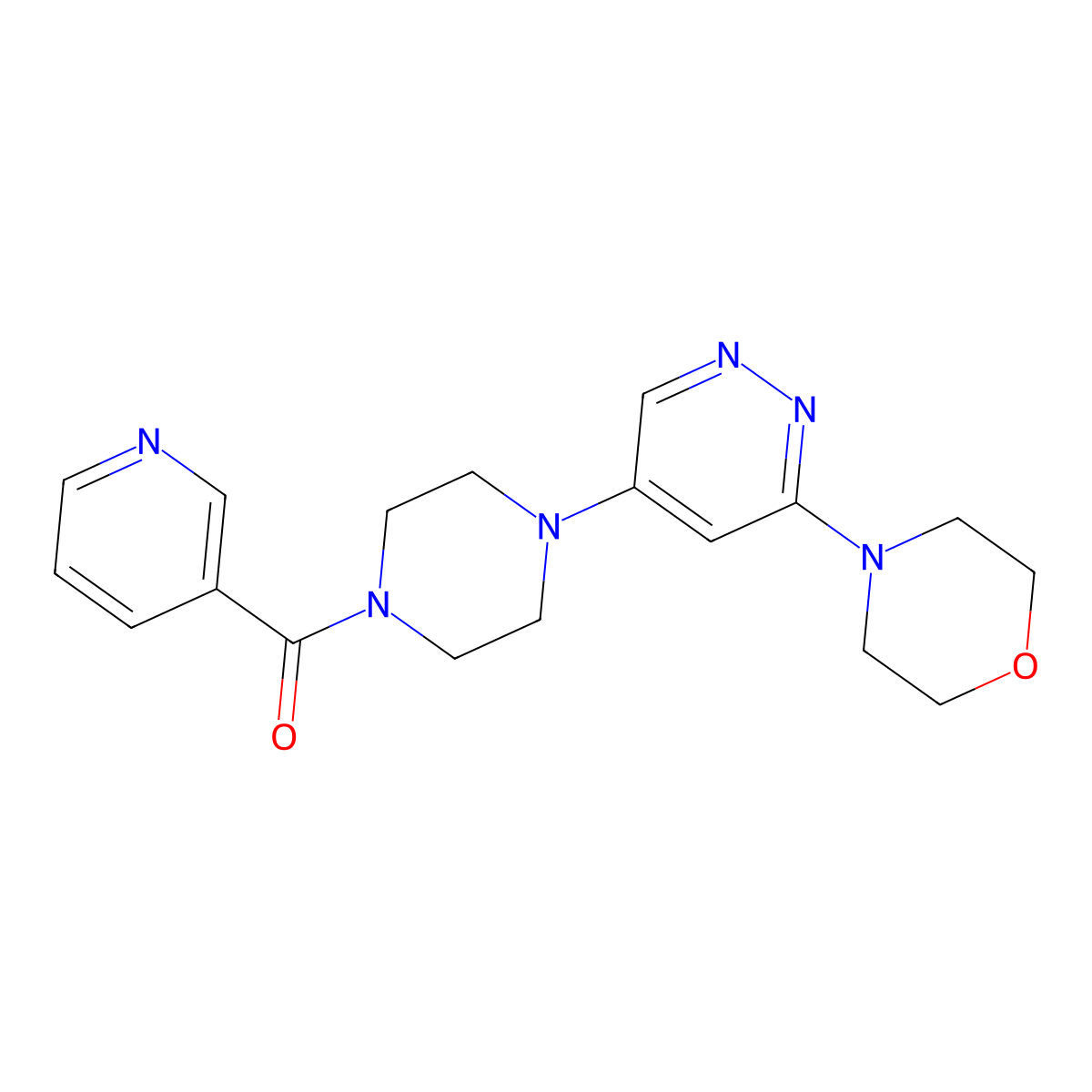 (4-(6-Morpholinopyridazin-4-yl)piperazin-1-yl)(pyridin-3-yl)methanone molecular structure, CAS 1798523-43-9