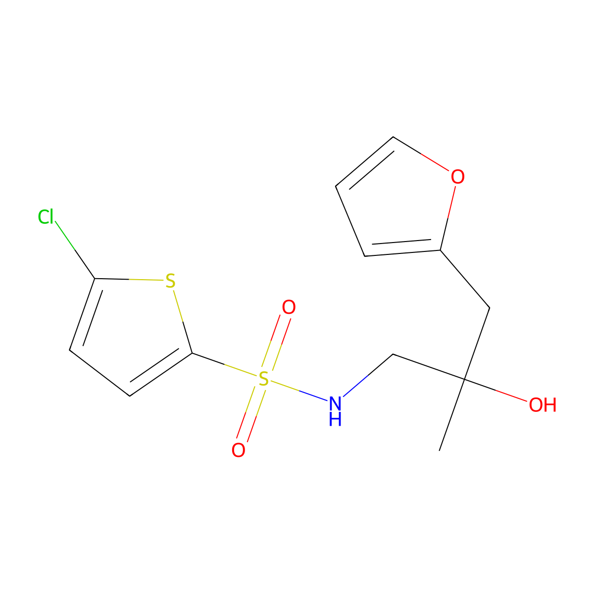 5-chloro-N-[3-(furan-2-yl)-2-hydroxy-2-methylpropyl]thiophene-2-sulfonamide molecular structure, CAS 1798523-60-0