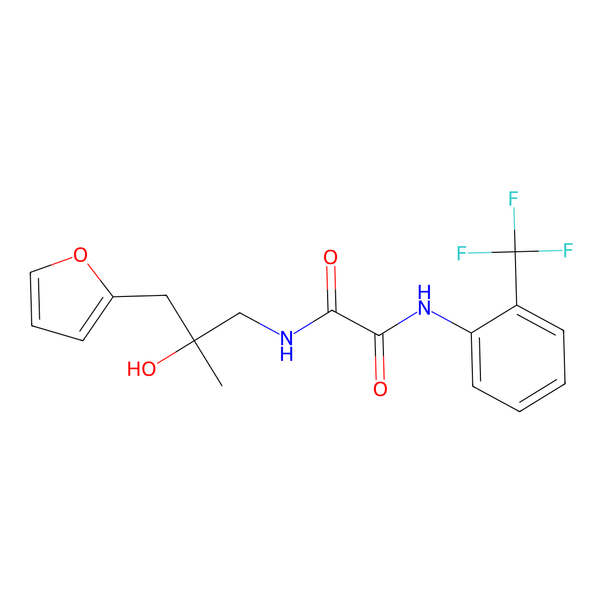 N1-(3-(furan-2-yl)-2-hydroxy-2-methylpropyl)-N2-(2-(trifluoromethyl)phenyl)oxalamide molecular structure, CAS 1798523-66-6