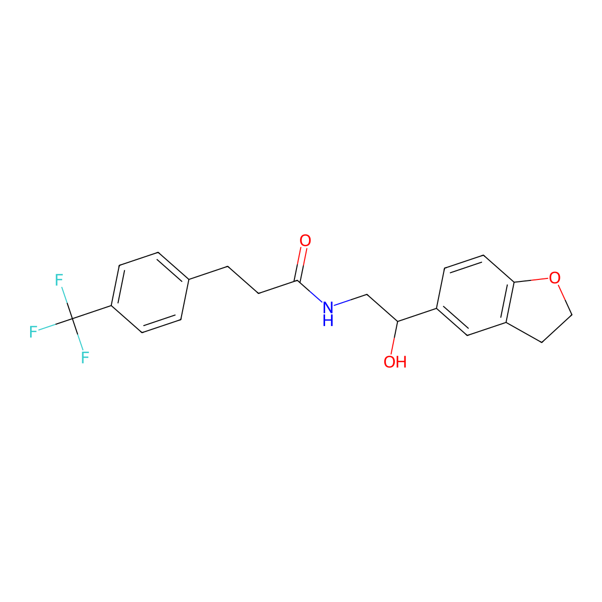 N-(2-(2,3-dihydrobenzofuran-5-yl)-2-hydroxyethyl)-3-(4-(trifluoromethyl)phenyl)propanamide molecular structure, CAS 1798523-76-8