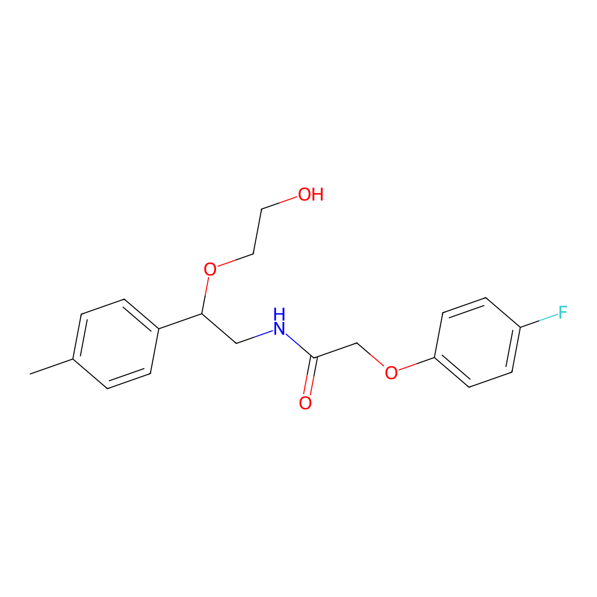 2-(4-fluorophenoxy)-N-(2-(2-hydroxyethoxy)-2-(p-tolyl)ethyl)acetamide molecular structure, CAS 1798523-78-0