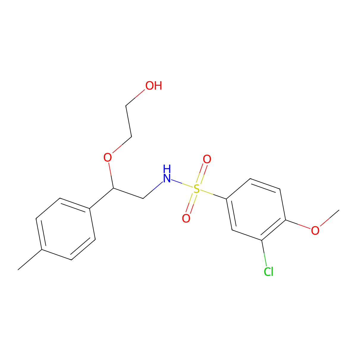 3-chloro-N-(2-(2-hydroxyethoxy)-2-(p-tolyl)ethyl)-4-methoxybenzenesulfonamide molecular structure, CAS 1798524-03-4