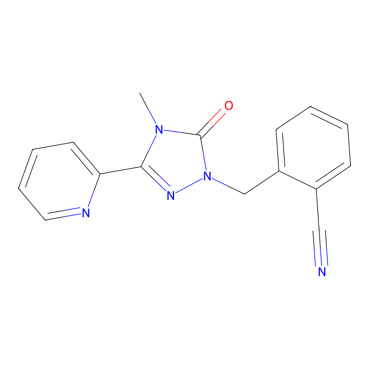 2-((4-methyl-5-oxo-3-(pyridin-2-yl)-4,5-dihydro-1H-1,2,4-triazol-1-yl)methyl)benzonitrile molecular structure, CAS 1798524-39-6