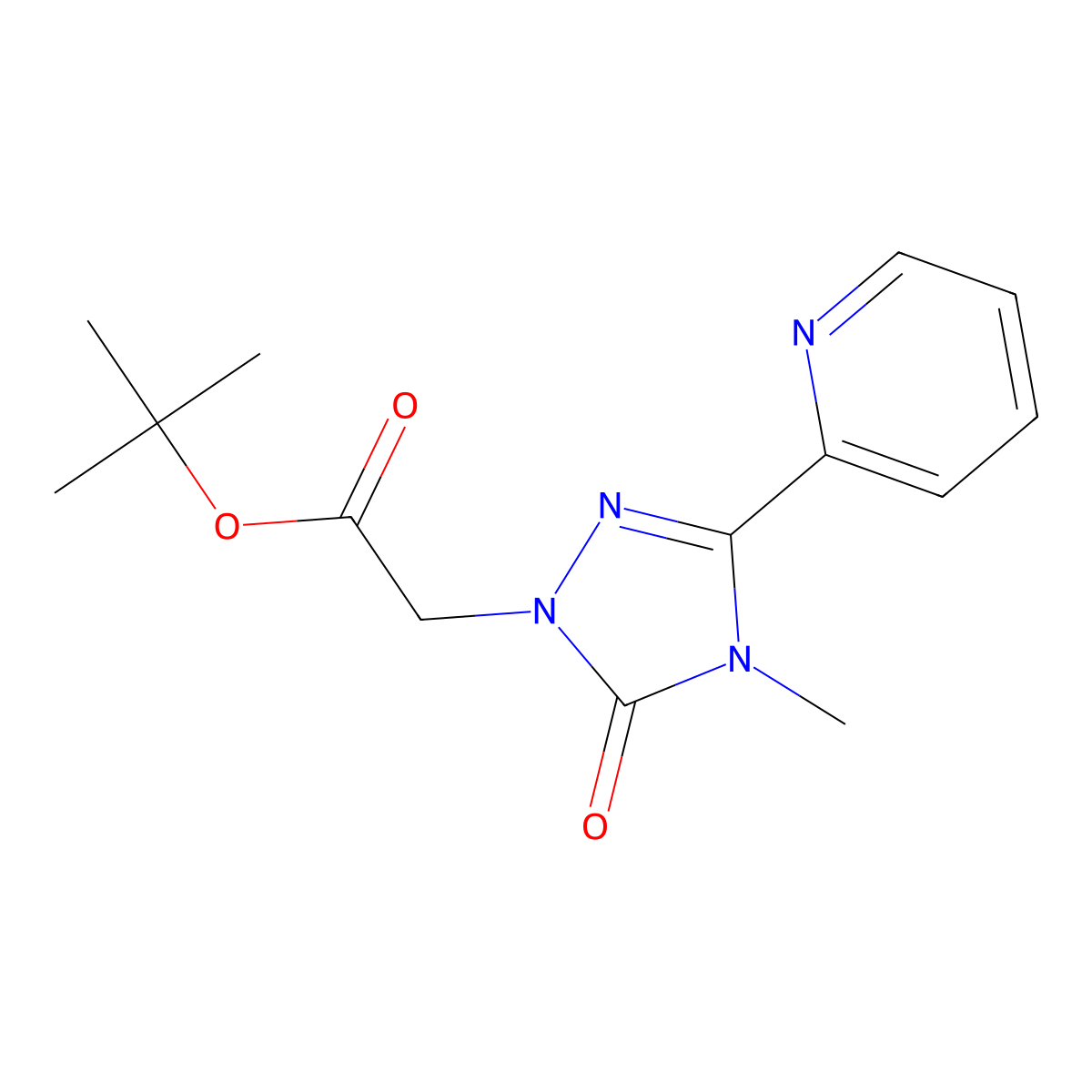 tert-butyl 2-(4-methyl-5-oxo-3-(pyridin-2-yl)-4,5-dihydro-1H-1,2,4-triazol-1-yl)acetate molecular structure, CAS 1798524-44-3