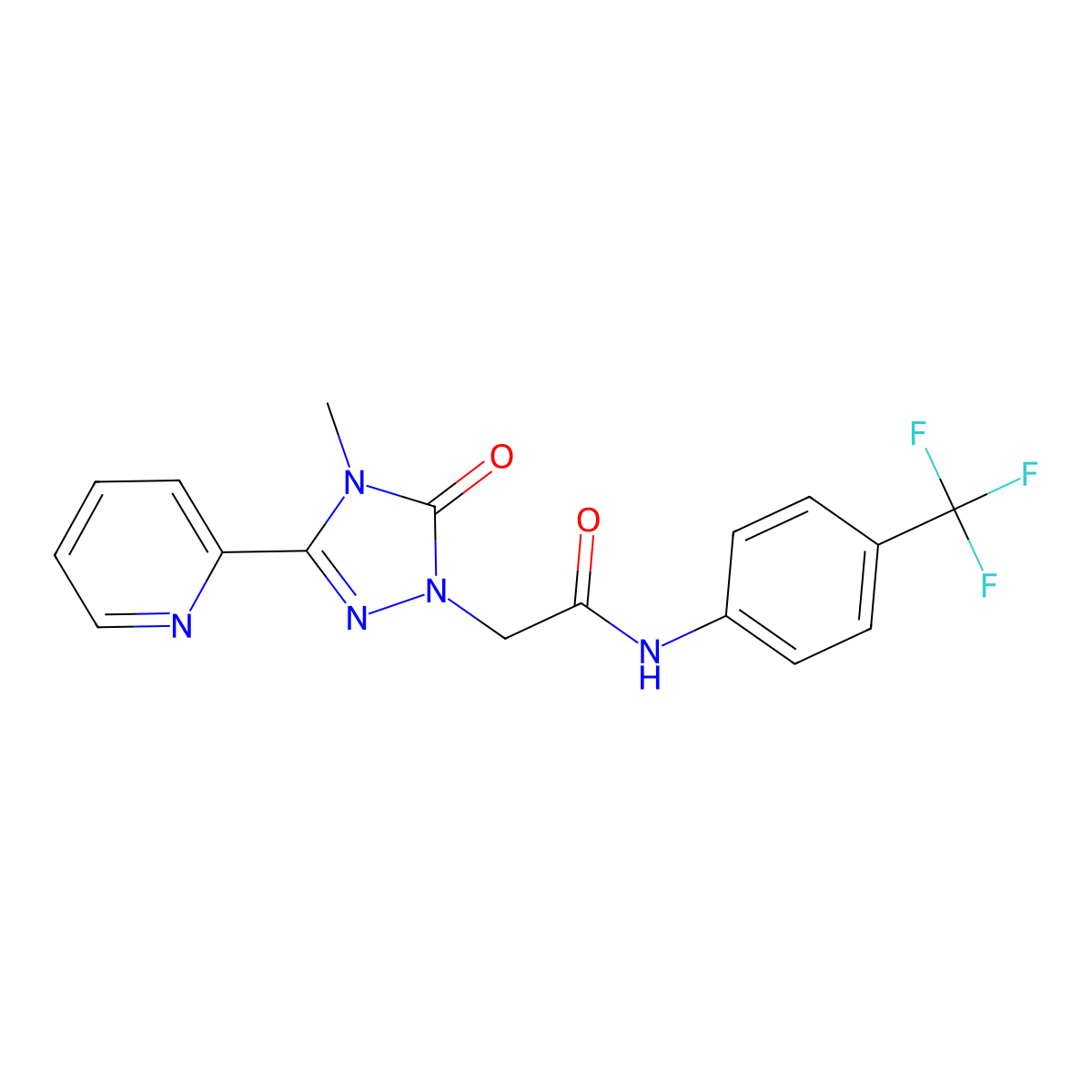 2-[4-methyl-5-oxo-3-(pyridin-2-yl)-4,5-dihydro-1H-1,2,4-triazol-1-yl]-N-[4-(trifluoromethyl)phenyl]acetamide molecular structure, CAS 1798524-54-5