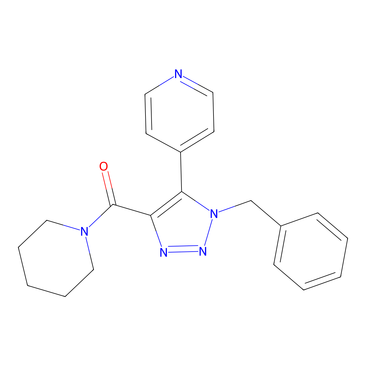 4-[1-benzyl-4-(piperidin-1-ylcarbonyl)-1H-1,2,3-triazol-5-yl]pyridine molecular structure, CAS 1798524-72-7