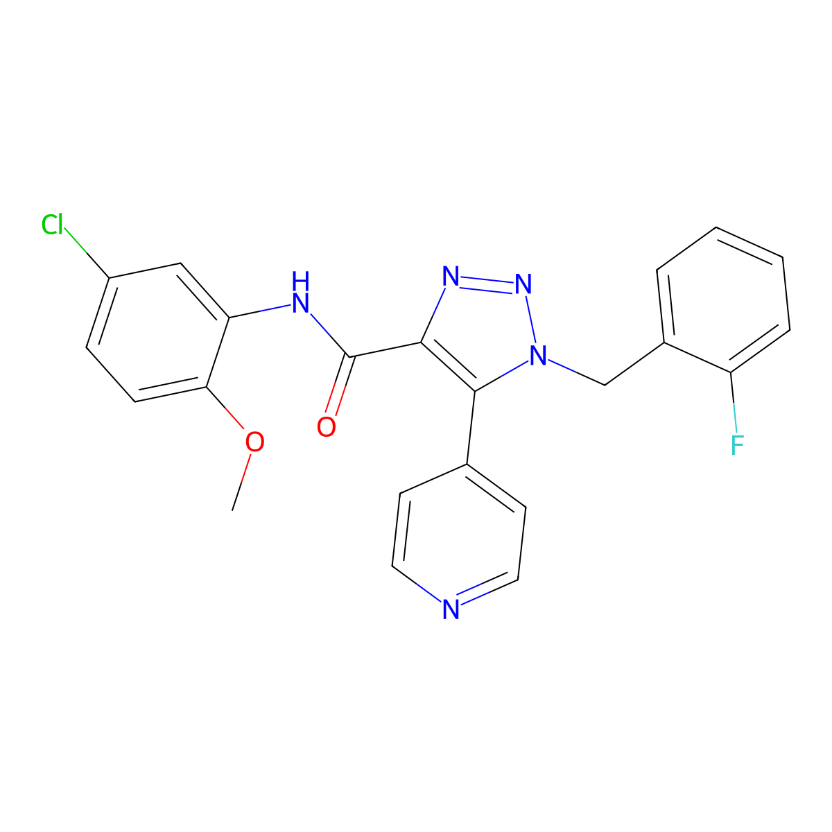 N-(5-chloro-2-methoxyphenyl)-1-(2-fluorobenzyl)-5-(pyridin-4-yl)-1H-1,2,3-triazole-4-carboxamide molecular structure, CAS 1798524-77-2