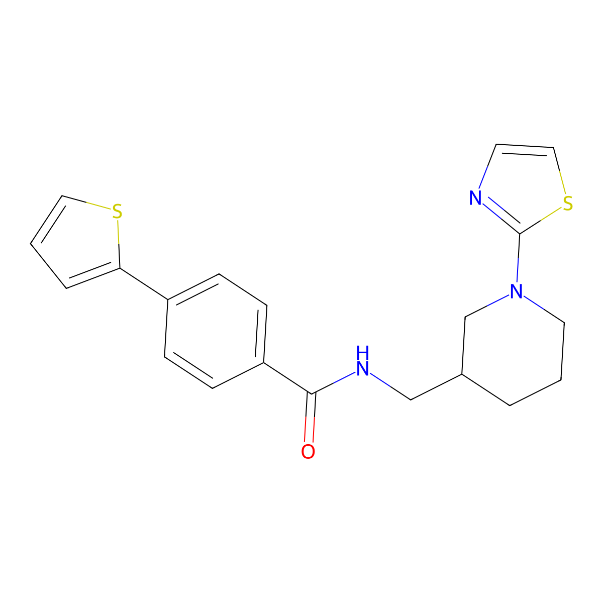 N-((1-(thiazol-2-yl)piperidin-3-yl)methyl)-4-(thiophen-2-yl)benzamide molecular structure, CAS 1798524-87-4