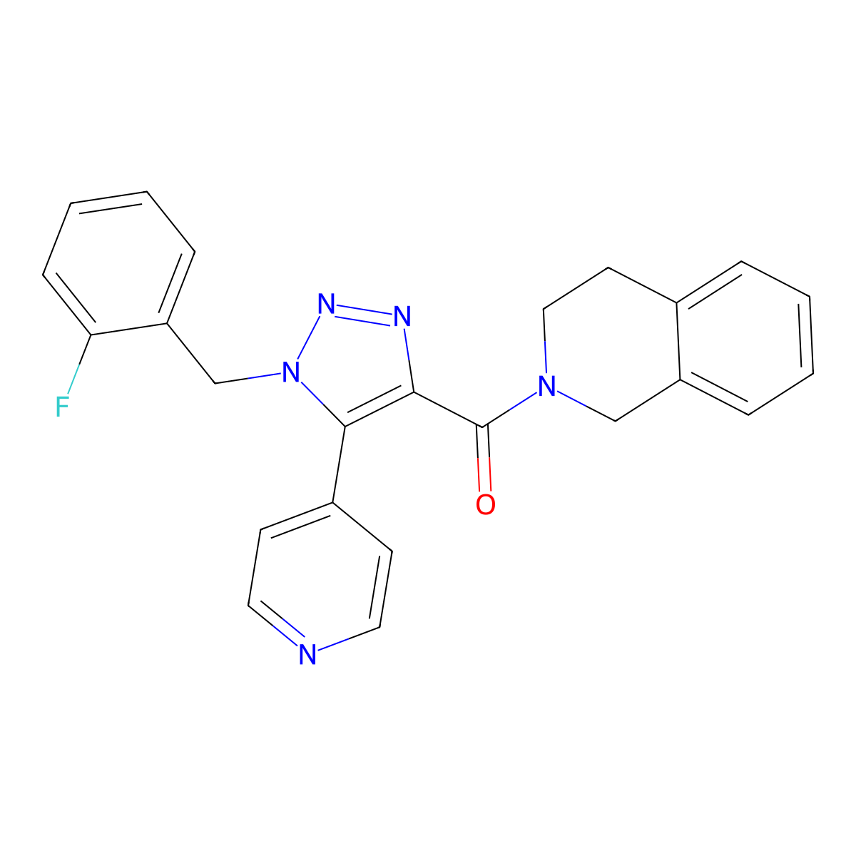(3,4-dihydroisoquinolin-2(1H)-yl)(1-(2-fluorobenzyl)-5-(pyridin-4-yl)-1H-1,2,3-triazol-4-yl)methanone molecular structure, CAS 1798525-23-1