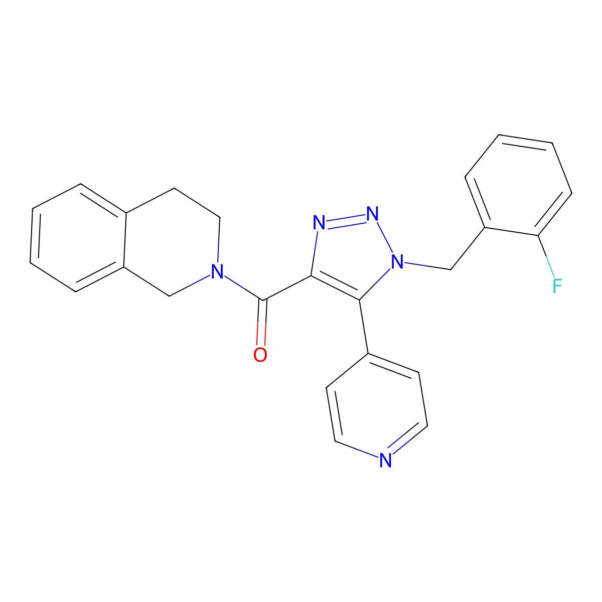 (3,4-dihydroisoquinolin-2(1H)-yl)(1-(2-fluorobenzyl)-5-(pyridin-4-yl)-1H-1,2,3-triazol-4-yl)methanone molecular structure, CAS 1798525-23-1