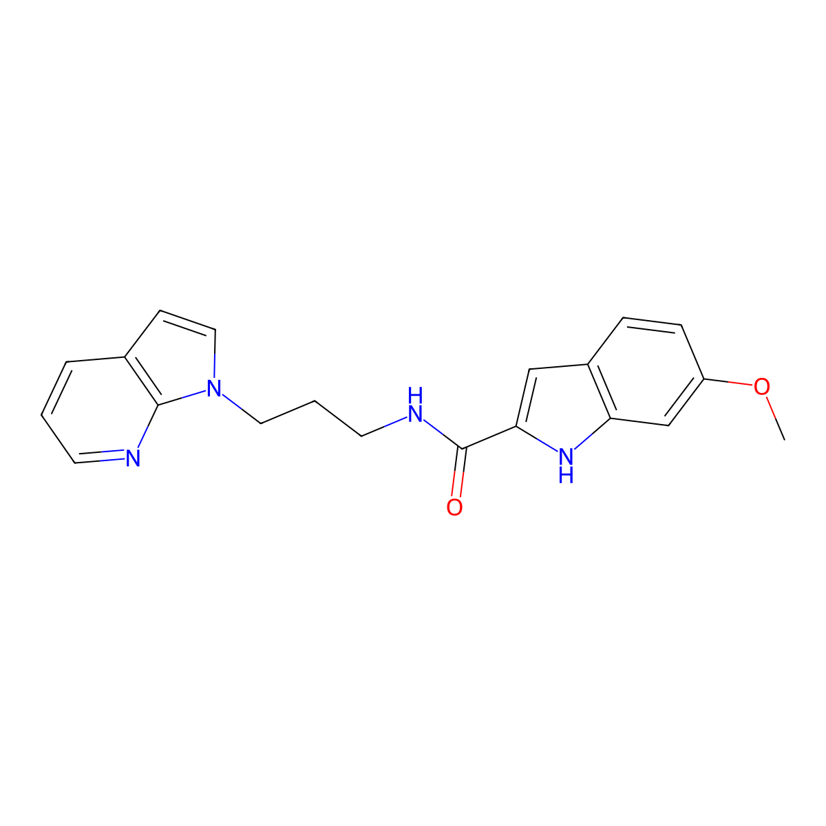 N-(3-(1H-pyrrolo[2,3-b]pyridin-1-yl)propyl)-6-methoxy-1H-indole-2-carboxamide molecular structure, CAS 1798525-60-6