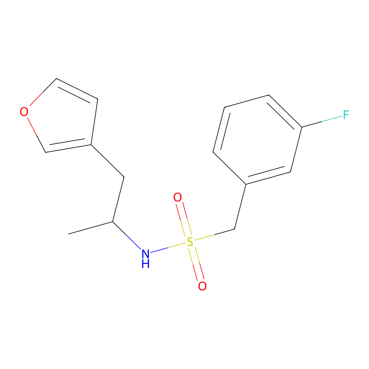 1-(3-fluorophenyl)-N-[1-(furan-3-yl)propan-2-yl]methanesulfonamide molecular structure, CAS 1798525-77-5