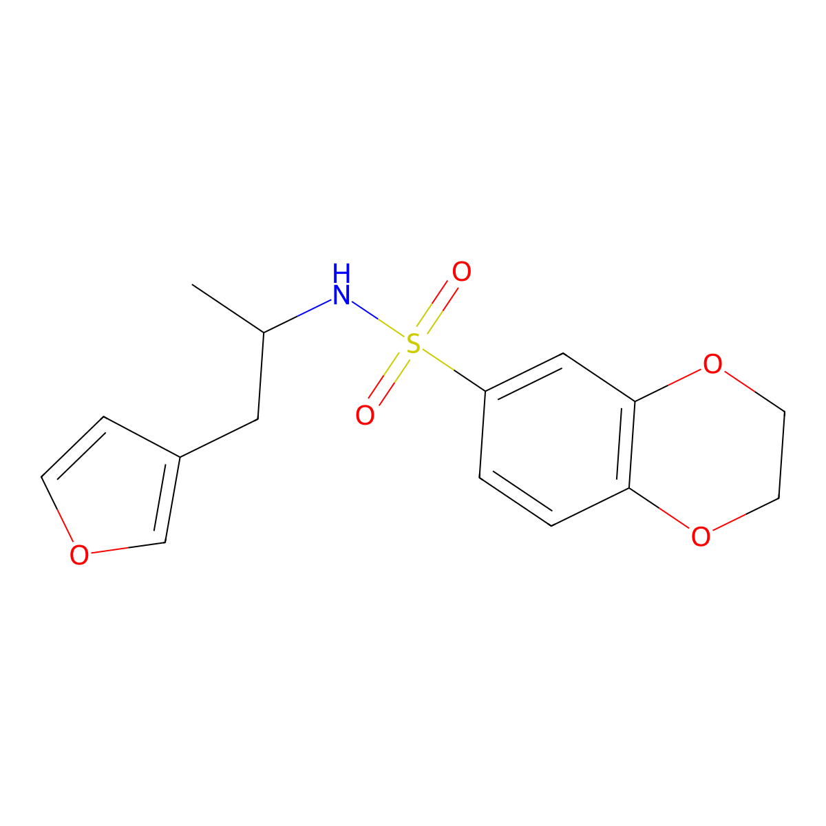 N-(1-(furan-3-yl)propan-2-yl)-2,3-dihydrobenzo[b][1,4]dioxine-6-sulfonamide molecular structure, CAS 1798525-86-6
