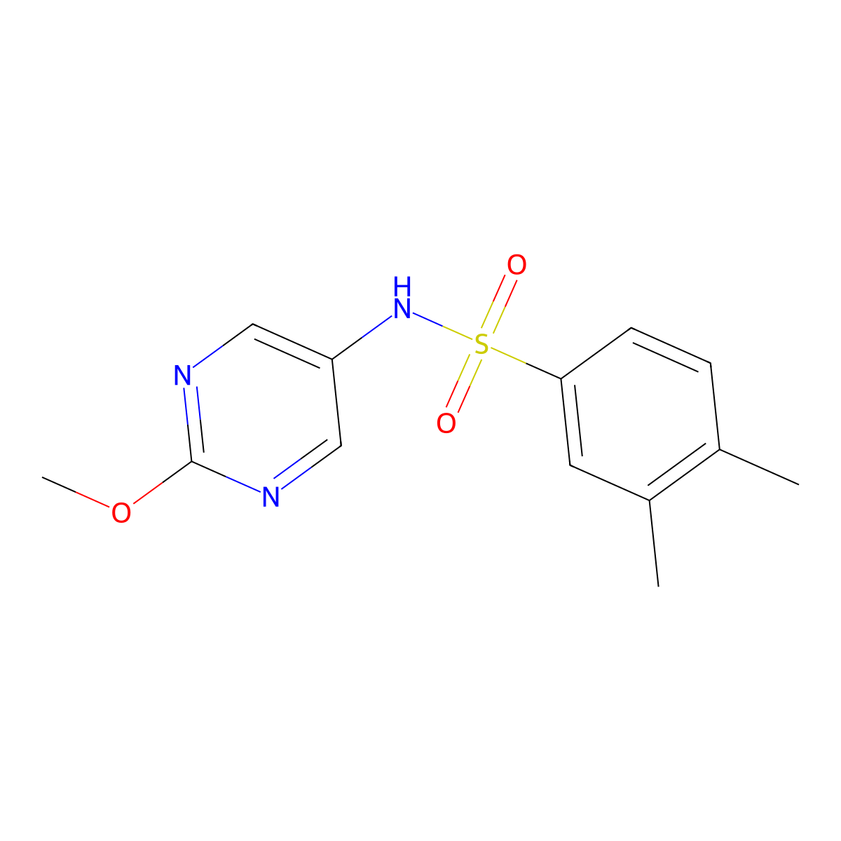 N-(2-methoxypyrimidin-5-yl)-3,4-dimethylbenzenesulfonamide molecular structure, CAS 1798526-39-2