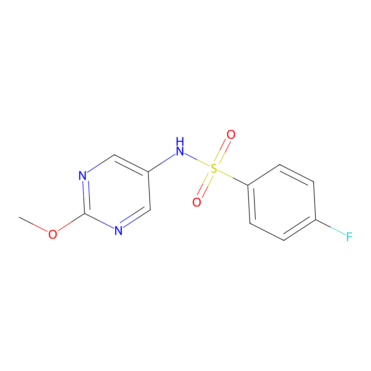 4-fluoro-N-(2-methoxypyrimidin-5-yl)benzenesulfonamide molecular structure, CAS 1798526-73-4