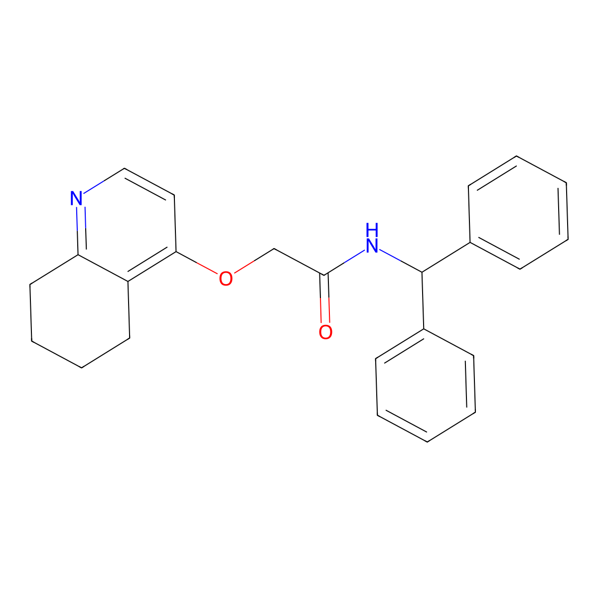 N-benzhydryl-2-((5,6,7,8-tetrahydroquinolin-4-yl)oxy)acetamide molecular structure, CAS 1798529-27-7