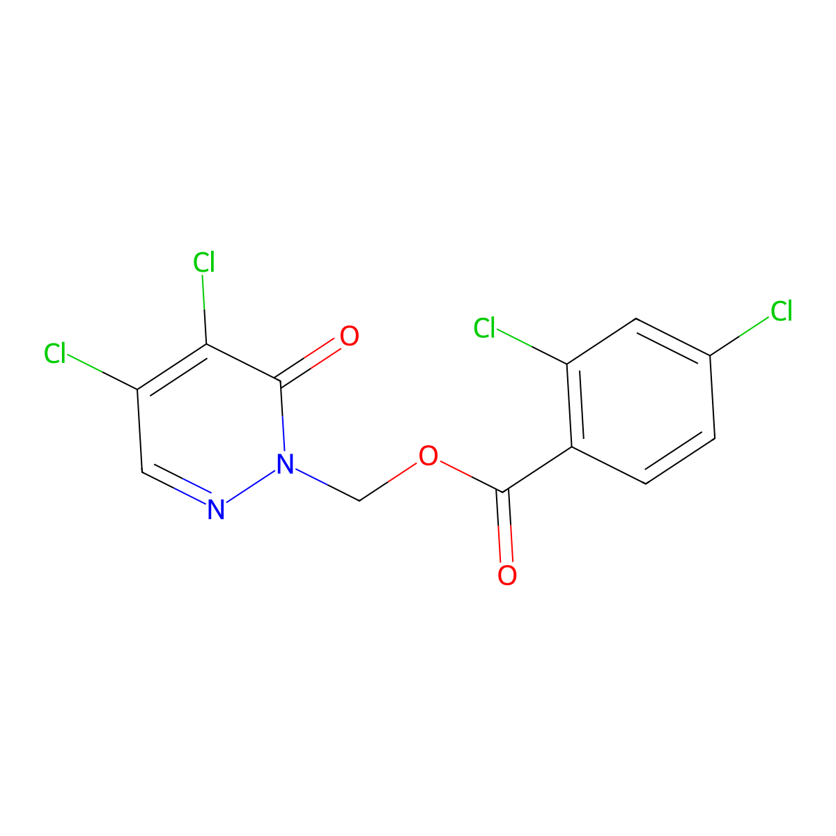 (4,5-Dichloro-6-oxo-1,6-dihydropyridazin-1-yl)methyl 2,4-dichlorobenzoate molecular structure, CAS 1798531-07-3
