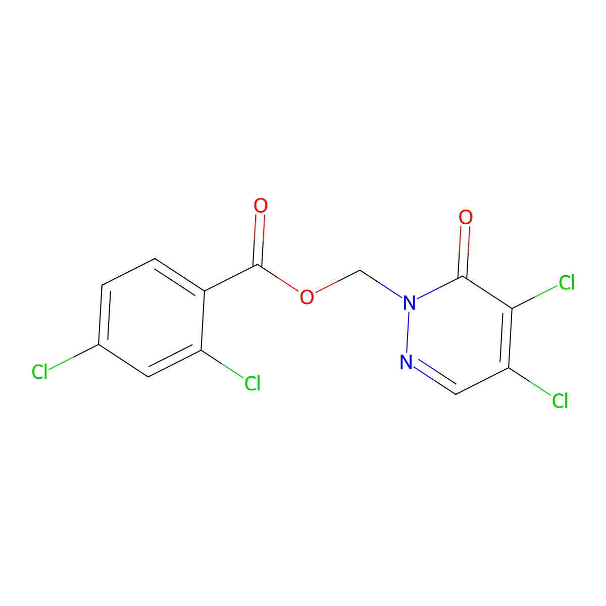 (4,5-Dichloro-6-oxo-1,6-dihydropyridazin-1-yl)methyl 2,4-dichlorobenzoate molecular structure, CAS 1798531-07-3