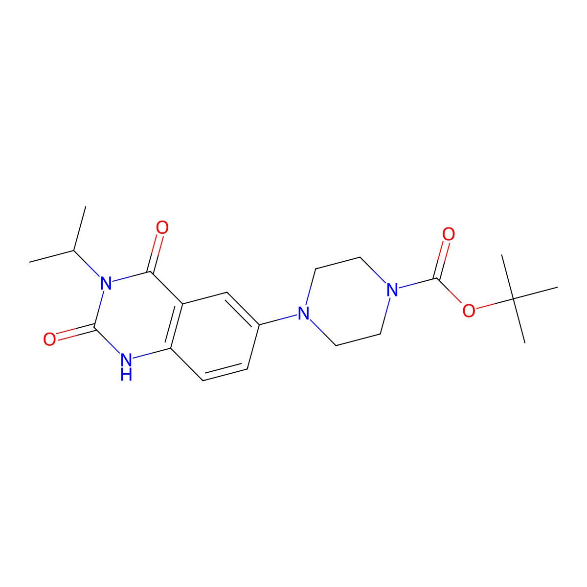 Tert-butyl 4-[2,4-dioxo-3-(propan-2-yl)-1,2,3,4-tetrahydroquinazolin-6-yl]piperazine-1-carboxylate molecular structure, CAS 1798531-33-5