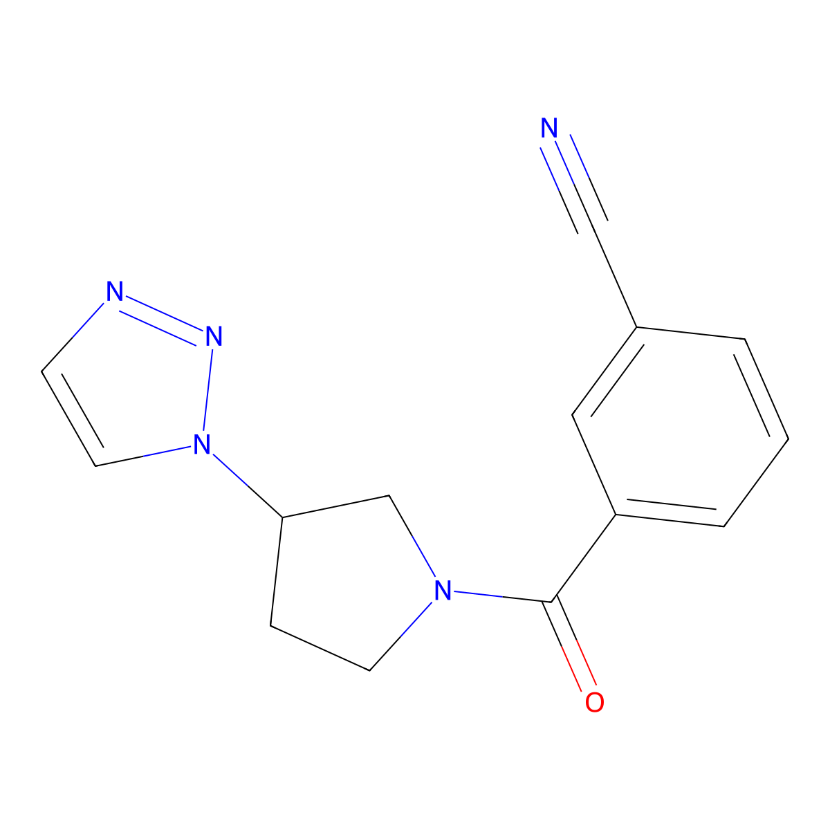 3-(3-(1H-1,2,3-triazol-1-yl)pyrrolidine-1-carbonyl)benzonitrile molecular structure, CAS 1798537-70-8