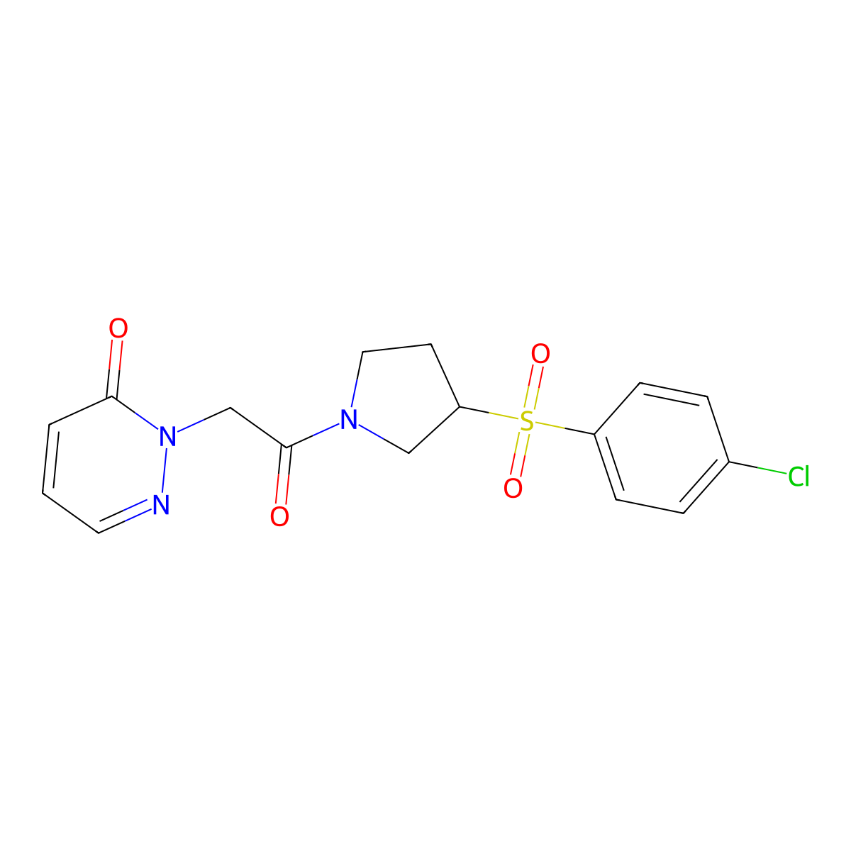 2-(2-(3-((4-chlorophenyl)sulfonyl)pyrrolidin-1-yl)-2-oxoethyl)pyridazin-3(2H)-one molecular structure, CAS 1798537-74-2