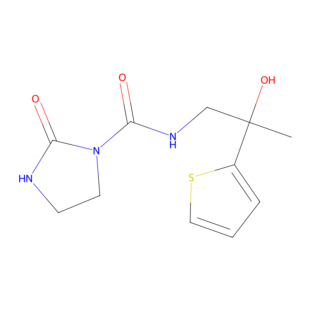 N-[2-hydroxy-2-(thiophen-2-yl)propyl]-2-oxoimidazolidine-1-carboxamide molecular structure, CAS 1798538-34-7