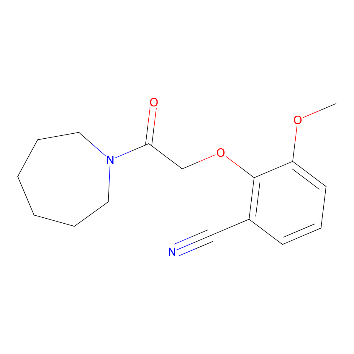 2-[2-(Azepan-1-yl)-2-oxoethoxy]-3-methoxybenzonitrile molecular structure, CAS 1798538-58-5