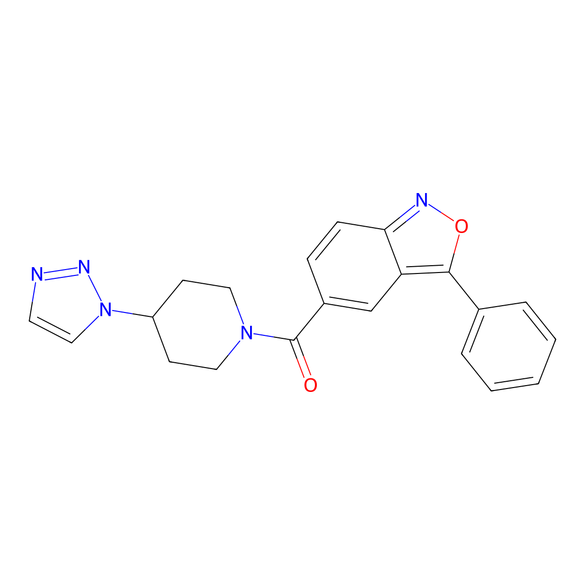 (4-(1H-1,2,3-triazol-1-yl)piperidin-1-yl)(3-phenylbenzo[c]isoxazol-5-yl)methanone molecular structure, CAS 1798538-71-2