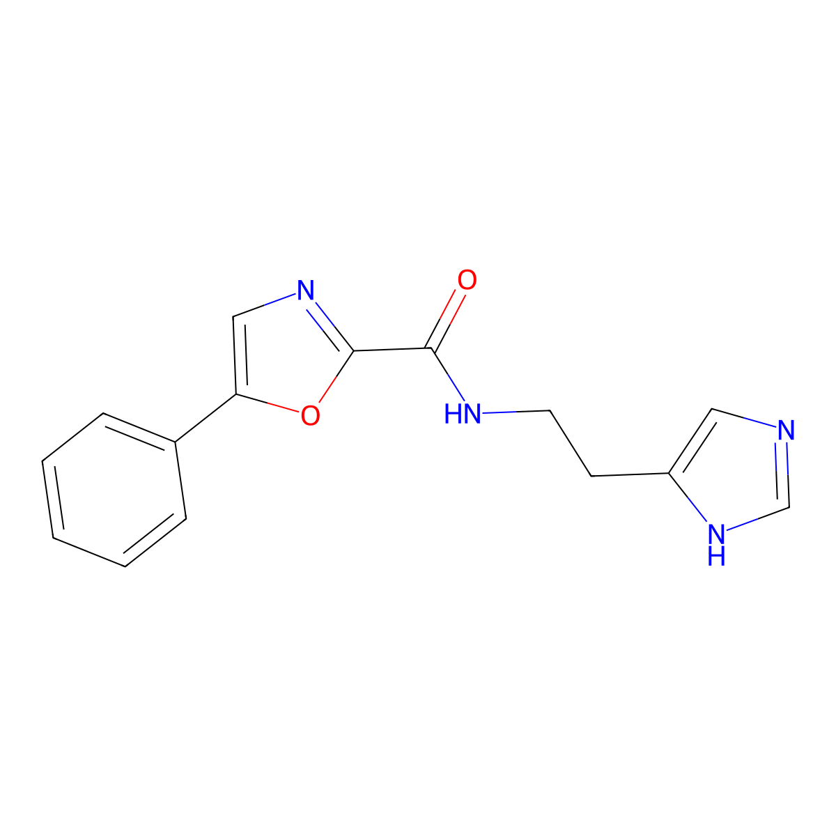 N-(2-(1H-imidazol-4-yl)ethyl)-5-phenyloxazole-2-carboxamide molecular structure, CAS 1798538-75-6