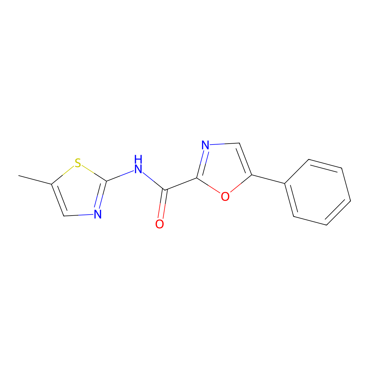 N-(5-methylthiazol-2-yl)-5-phenyloxazole-2-carboxamide molecular structure, CAS 1798538-78-9