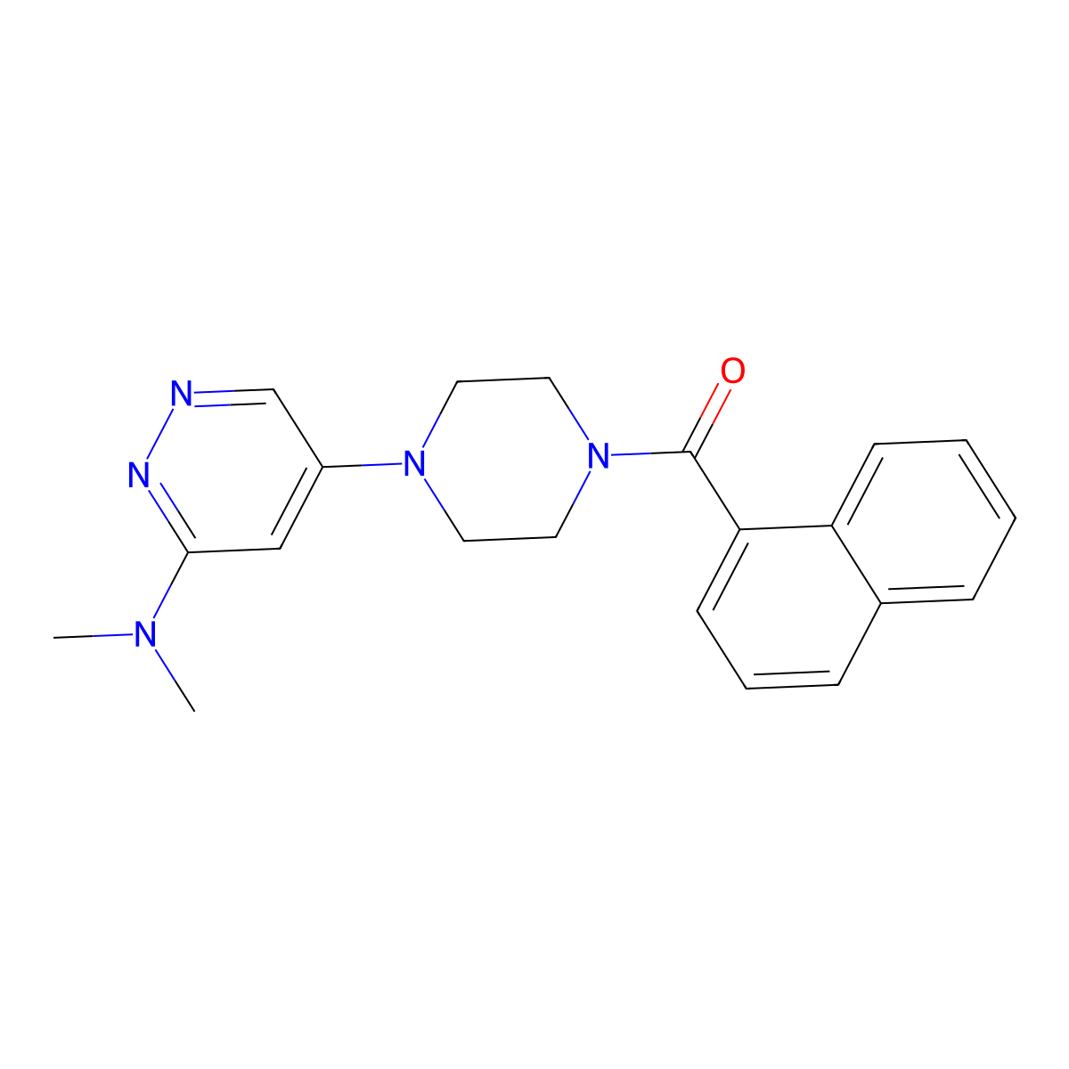 (4-(6-(Dimethylamino)pyridazin-4-yl)piperazin-1-yl)(naphthalen-1-yl)methanone molecular structure, CAS 1798538-90-5
