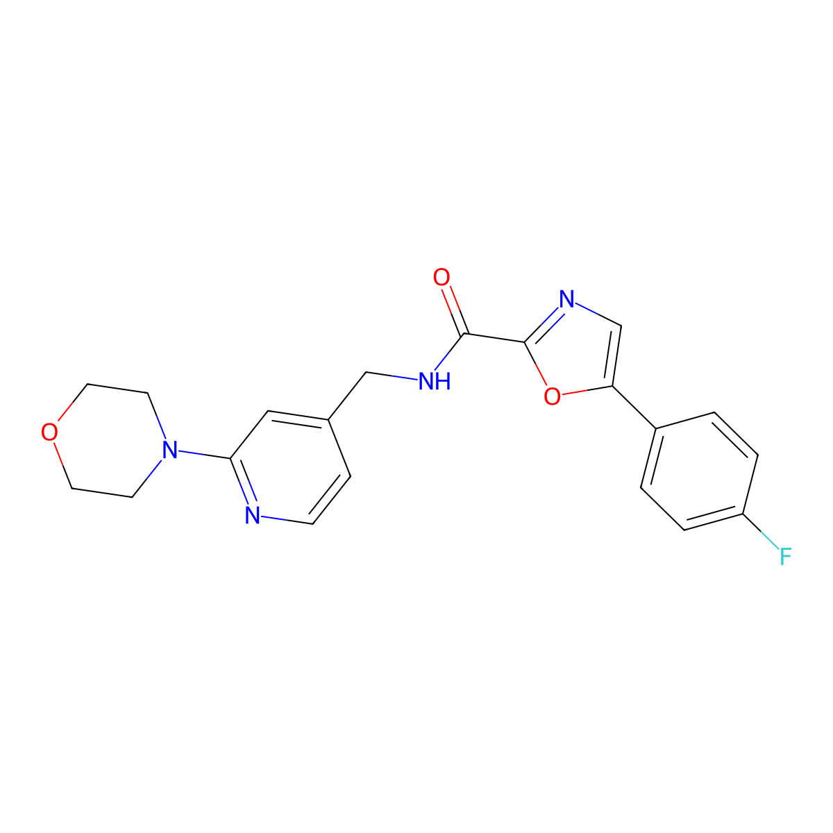 5-(4-fluorophenyl)-N-((2-morpholinopyridin-4-yl)methyl)oxazole-2-carboxamide molecular structure, CAS 1798539-01-1