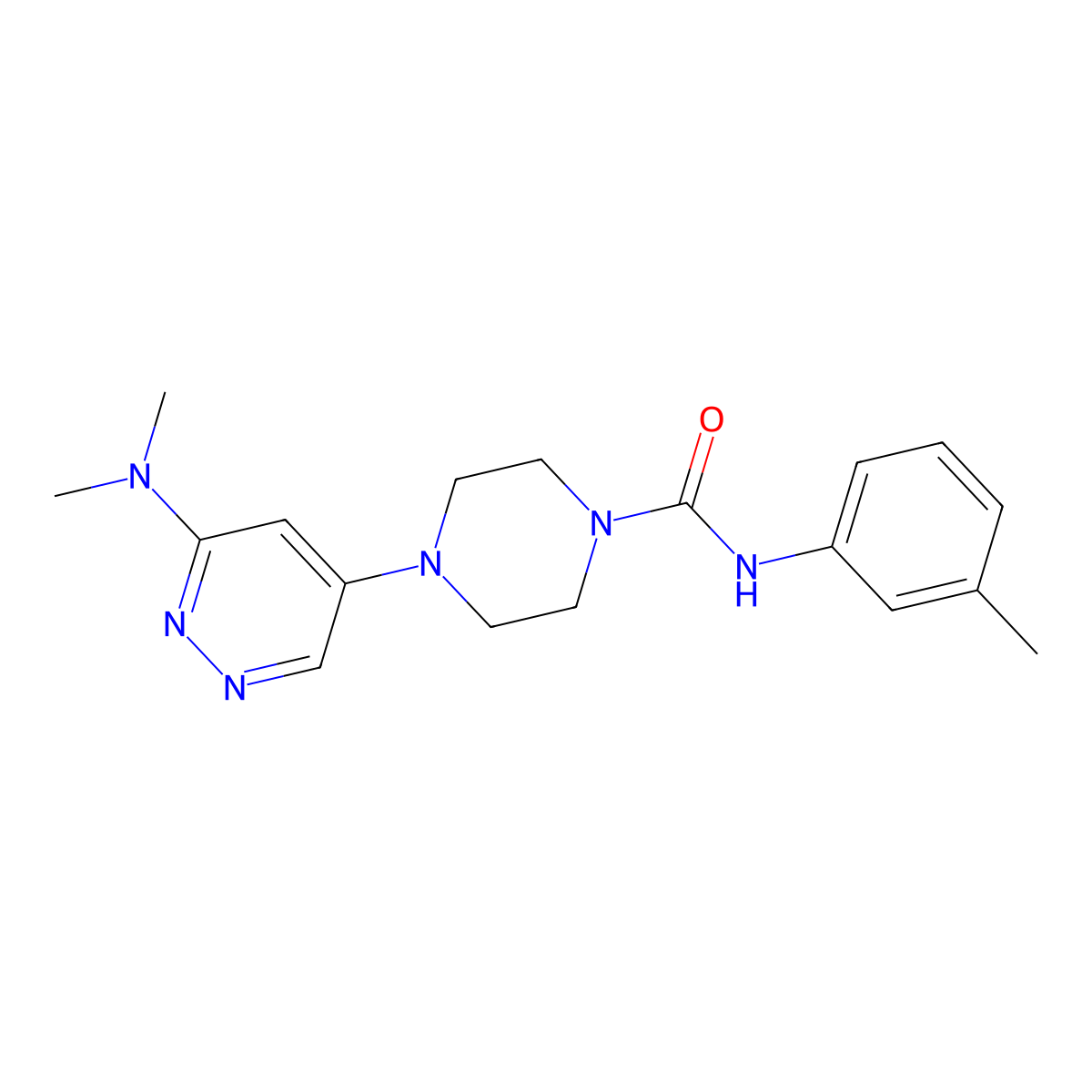 4-(6-(dimethylamino)pyridazin-4-yl)-N-(m-tolyl)piperazine-1-carboxamide molecular structure, CAS 1798539-03-3