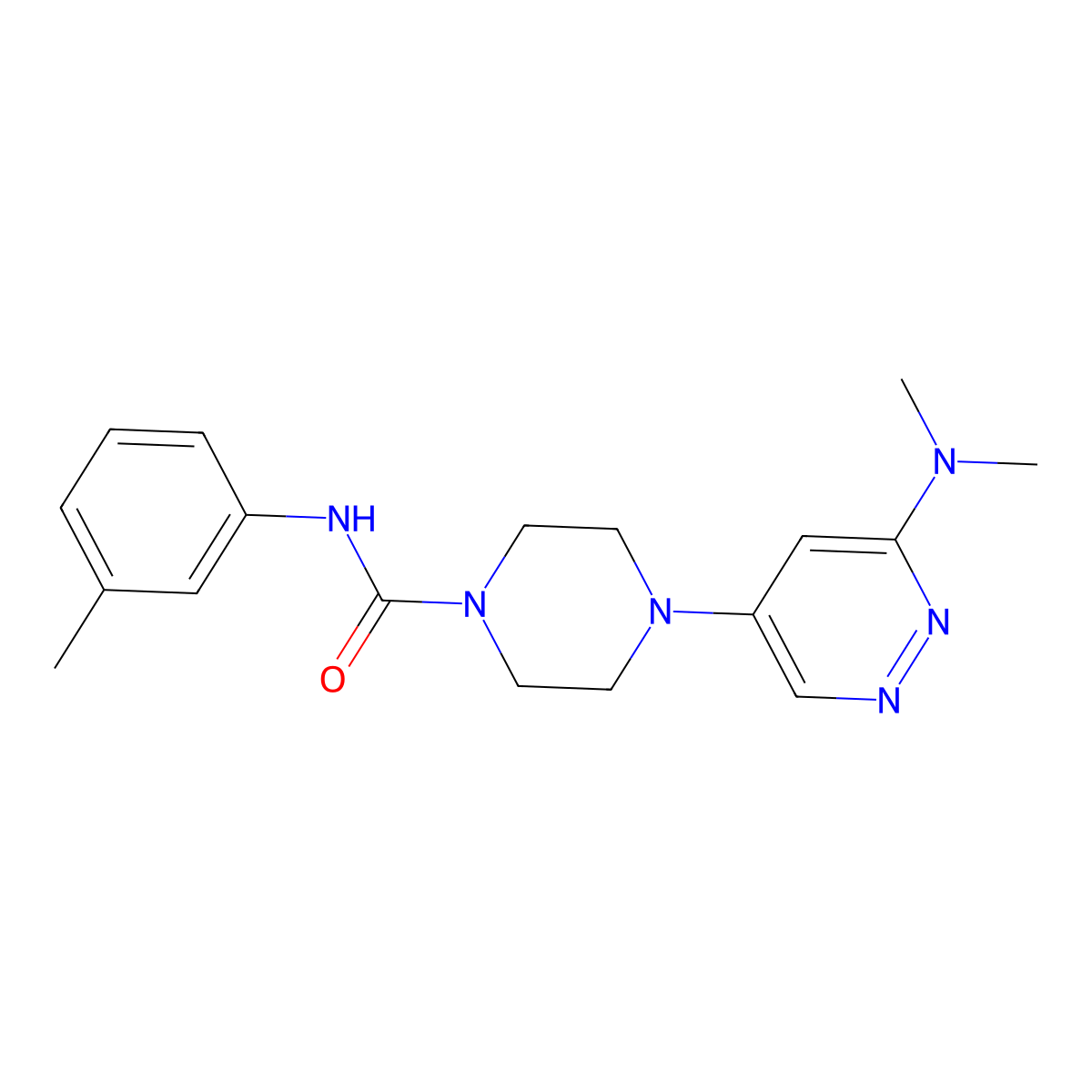 4-(6-(dimethylamino)pyridazin-4-yl)-N-(m-tolyl)piperazine-1-carboxamide molecular structure, CAS 1798539-03-3