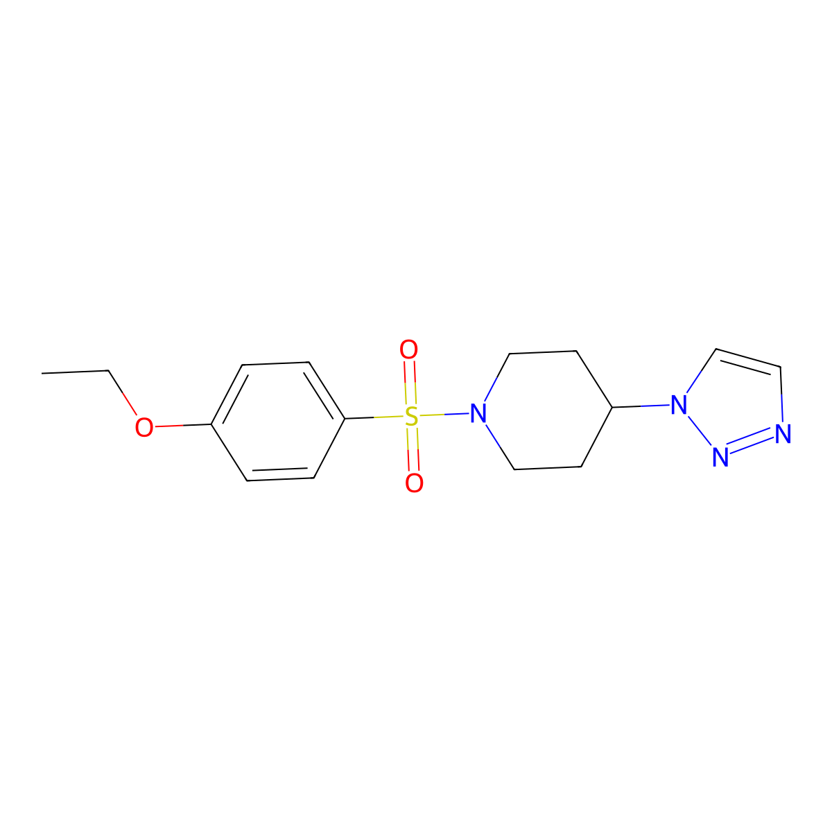 1-(4-ethoxybenzenesulfonyl)-4-(1H-1,2,3-triazol-1-yl)piperidine molecular structure, CAS 1798539-07-7