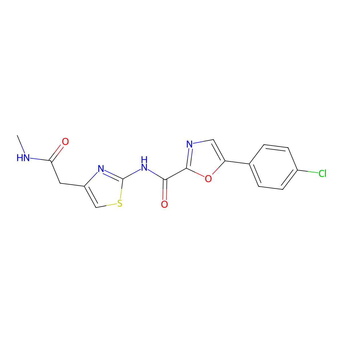 5-(4-chlorophenyl)-N-(4-(2-(methylamino)-2-oxoethyl)thiazol-2-yl)oxazole-2-carboxamide molecular structure, CAS 1798539-08-8